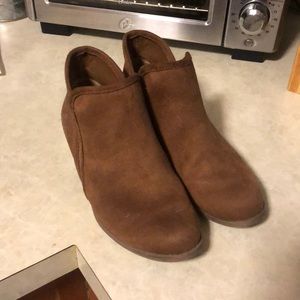 Brown Faux Suede Booties
